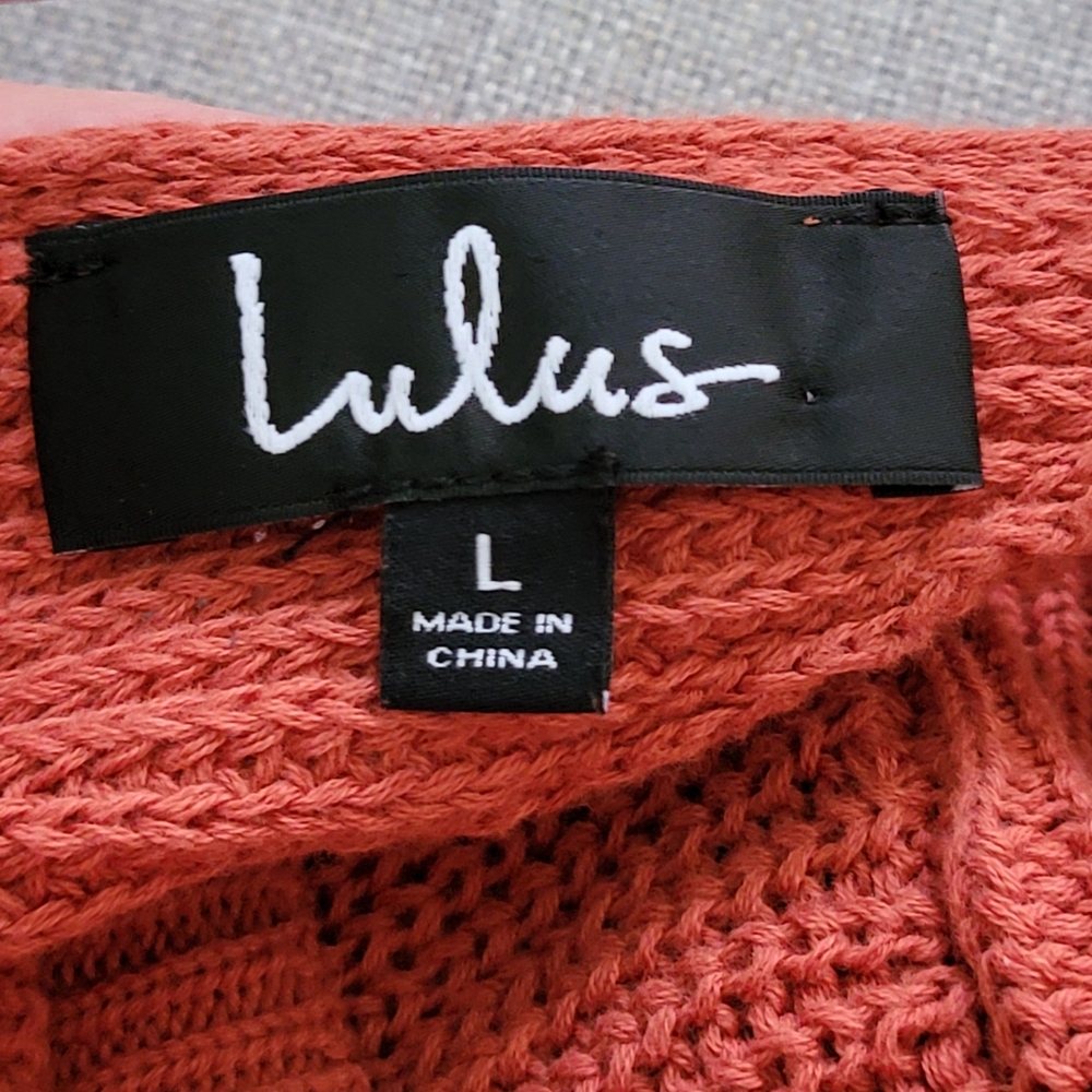 Women's Lulus Lets Get Away Knit Twist  Back Tank Top Rust Red Size Large - Picture 5 of 9